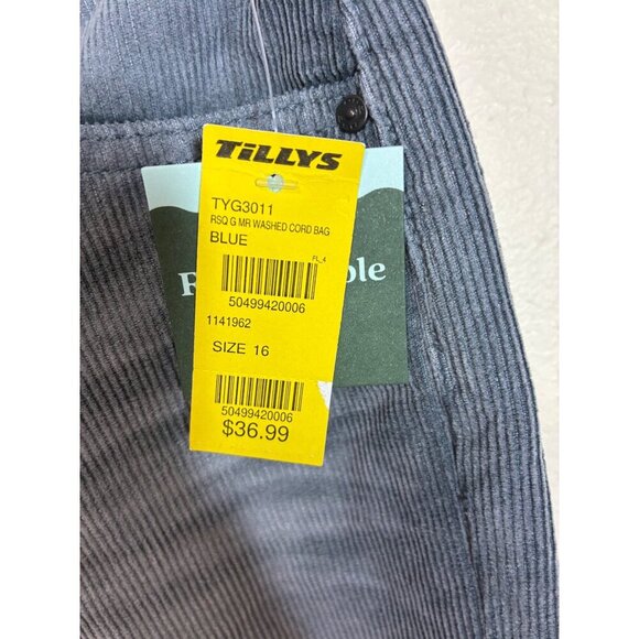 NWT RSQ Corduroy Pants Retro Y2K Cotton Blue Girls Size 16 - Picture 3 of 6